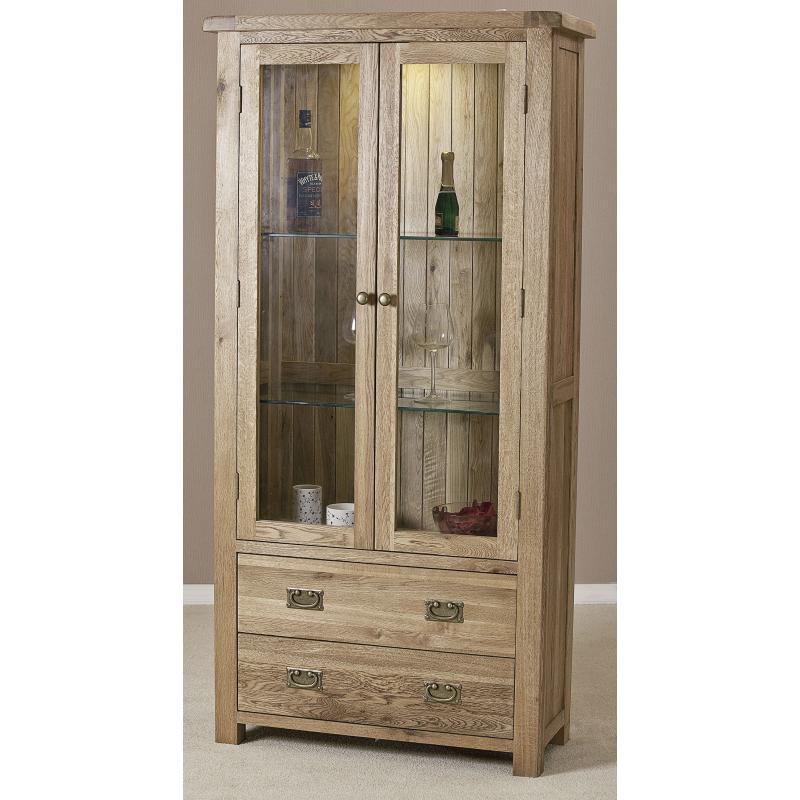 Kingsbury Solid Oak Glass Display Cabinet